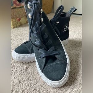 Converse Black High-Top Sneakers with White Sole